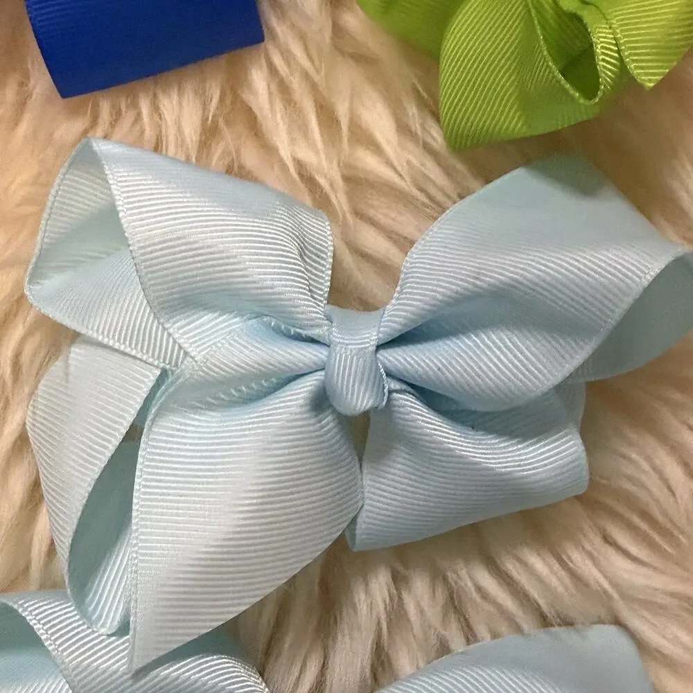 Lot Of 23 boutique style Girls hair bows 4”grosgrain ribbon Alligator Clip